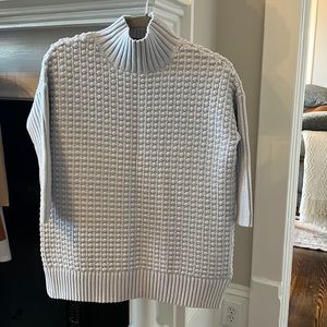French Connection, light blue turtleneck w/ three-quarter length sleeves
